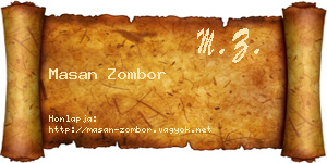 Masan Zombor névjegykártya